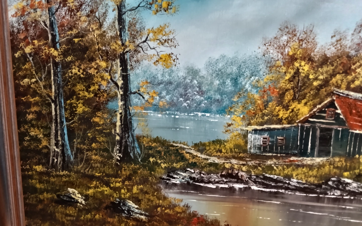 Framed Cabin Oil Painting Signed "Henrique" - photo 2