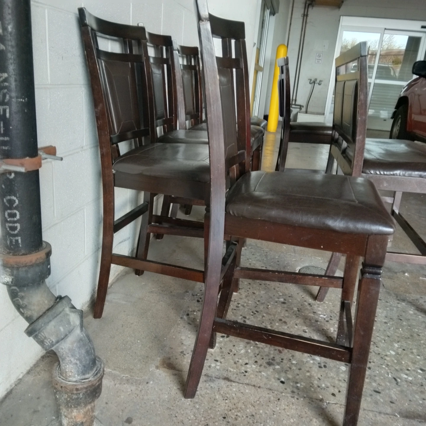 6 tall chears and a bench set - photo 3