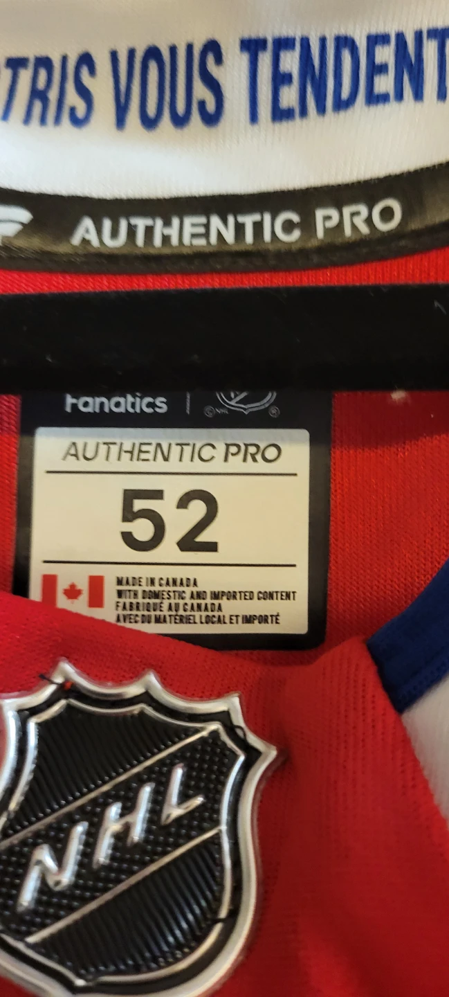 Montreal Canadiens Fanatics Authentic Pro Jersey Size 52 - photo 2