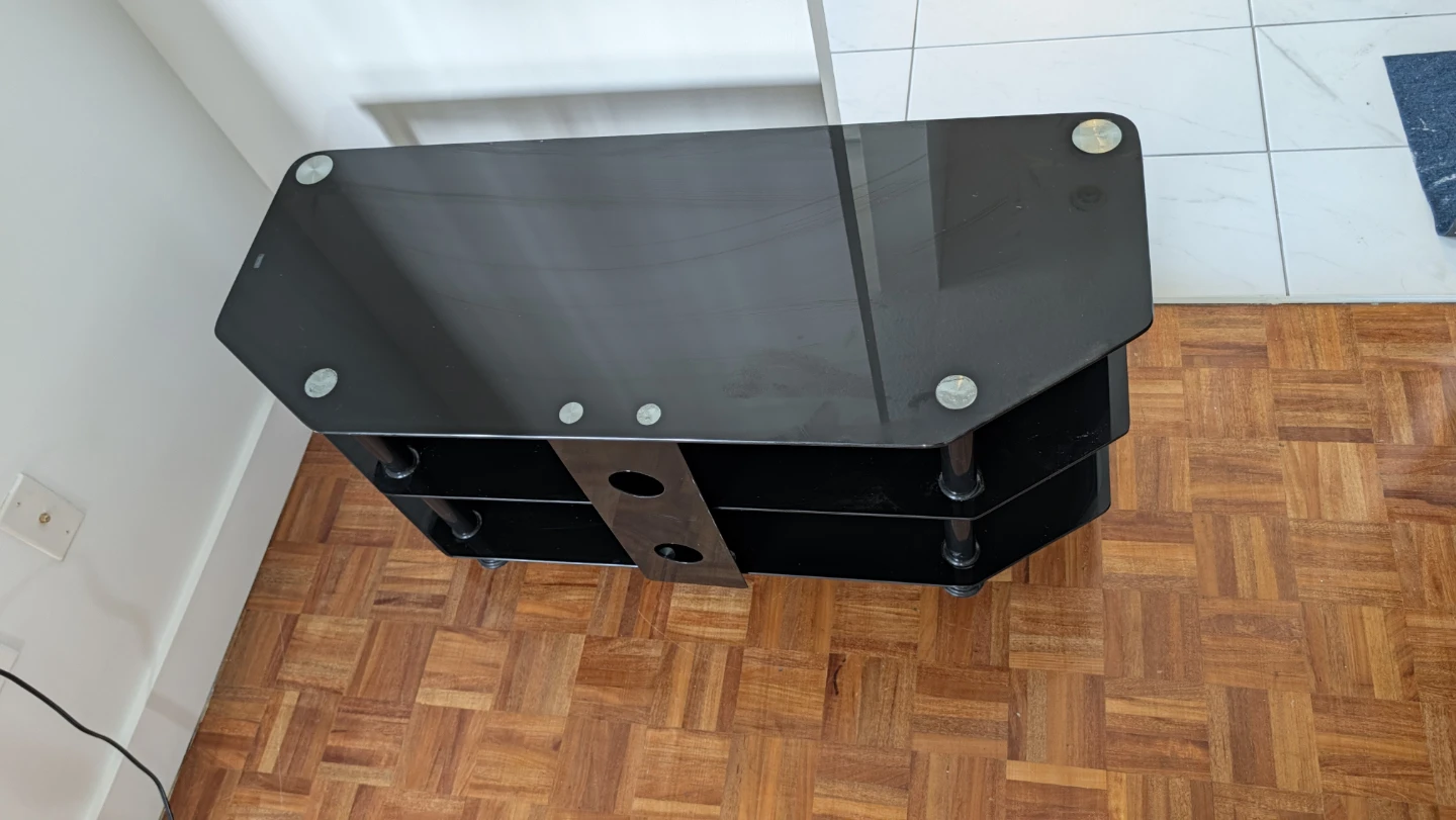 Black Glass TV Stand - photo 5