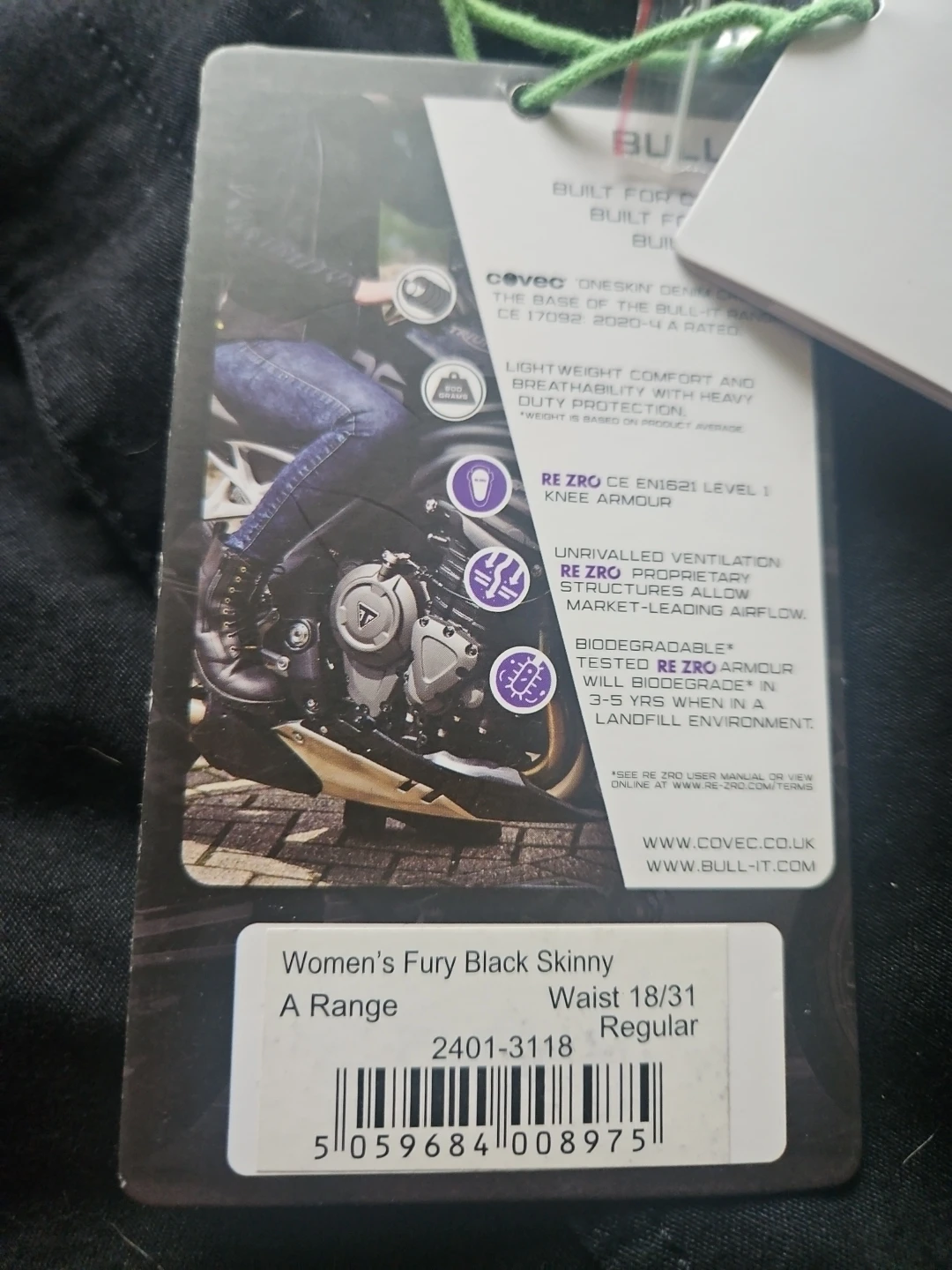 Bull-it Women's Fury Black Skinny Riding Jeans - photo 2