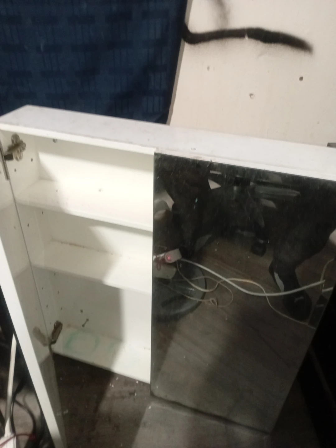 White Wall-Mount Medicine Cabinet with Mirror - photo 2