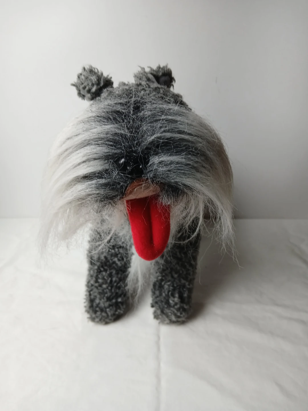Schnauzer Dog Plush Toy. No holds.