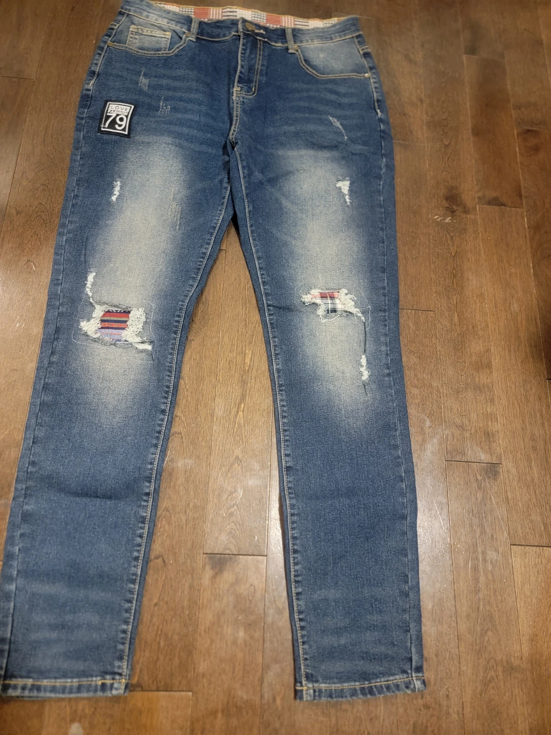Distressed Patch Jeans Size 34 - photo 3