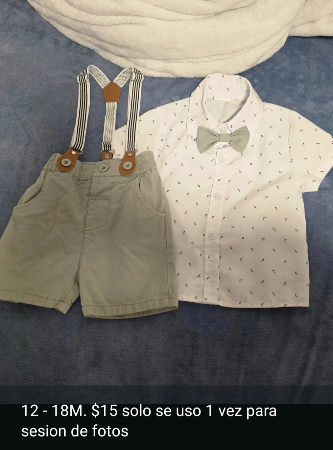 Baby Boy Suspender and Bowtie Set 12-18M