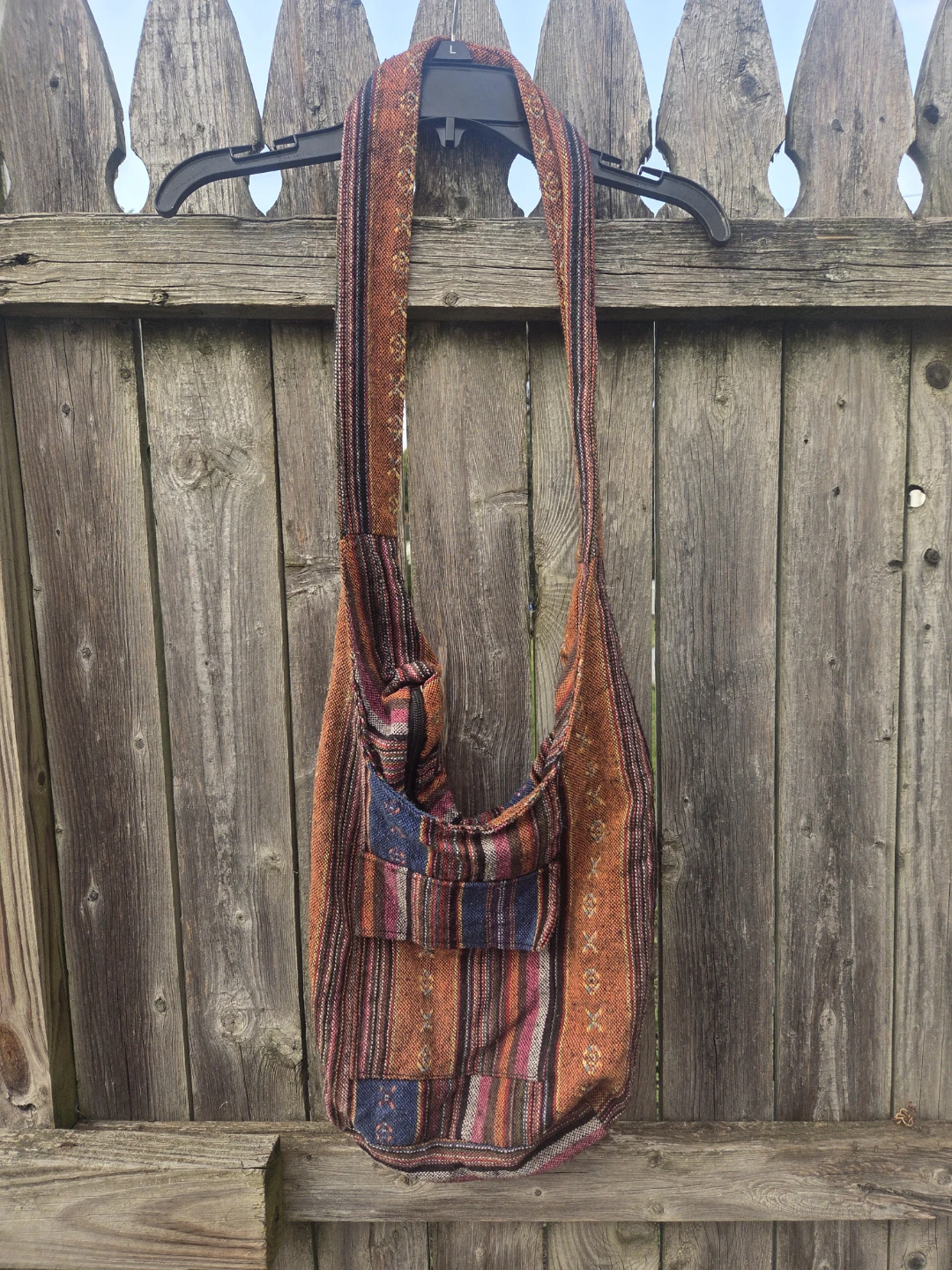 Boho Style Striped Crossbody Bag