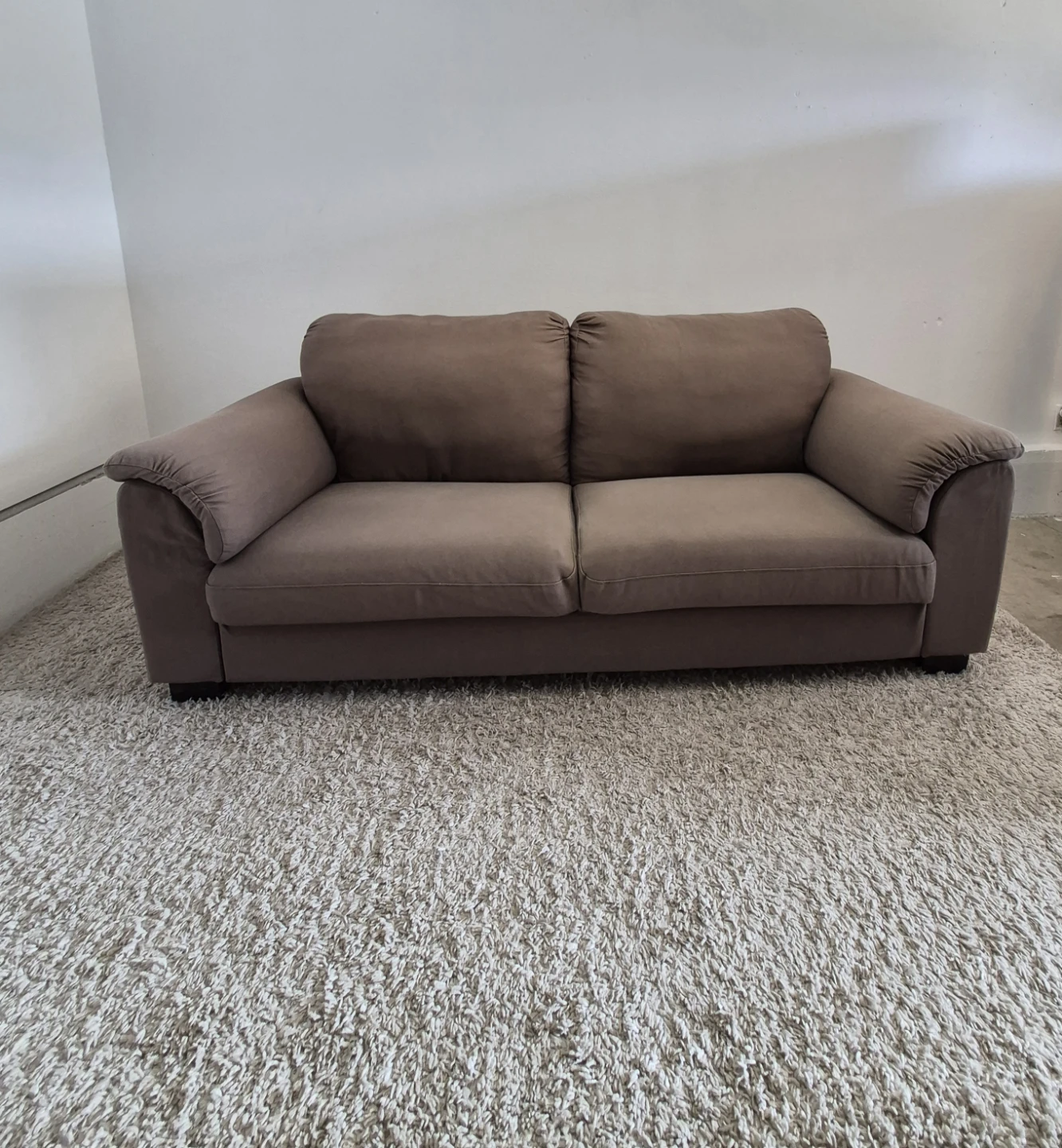 Ikea Tidafors Comfy Brown 3 Seater Fabric Sofa Couch - photo 2