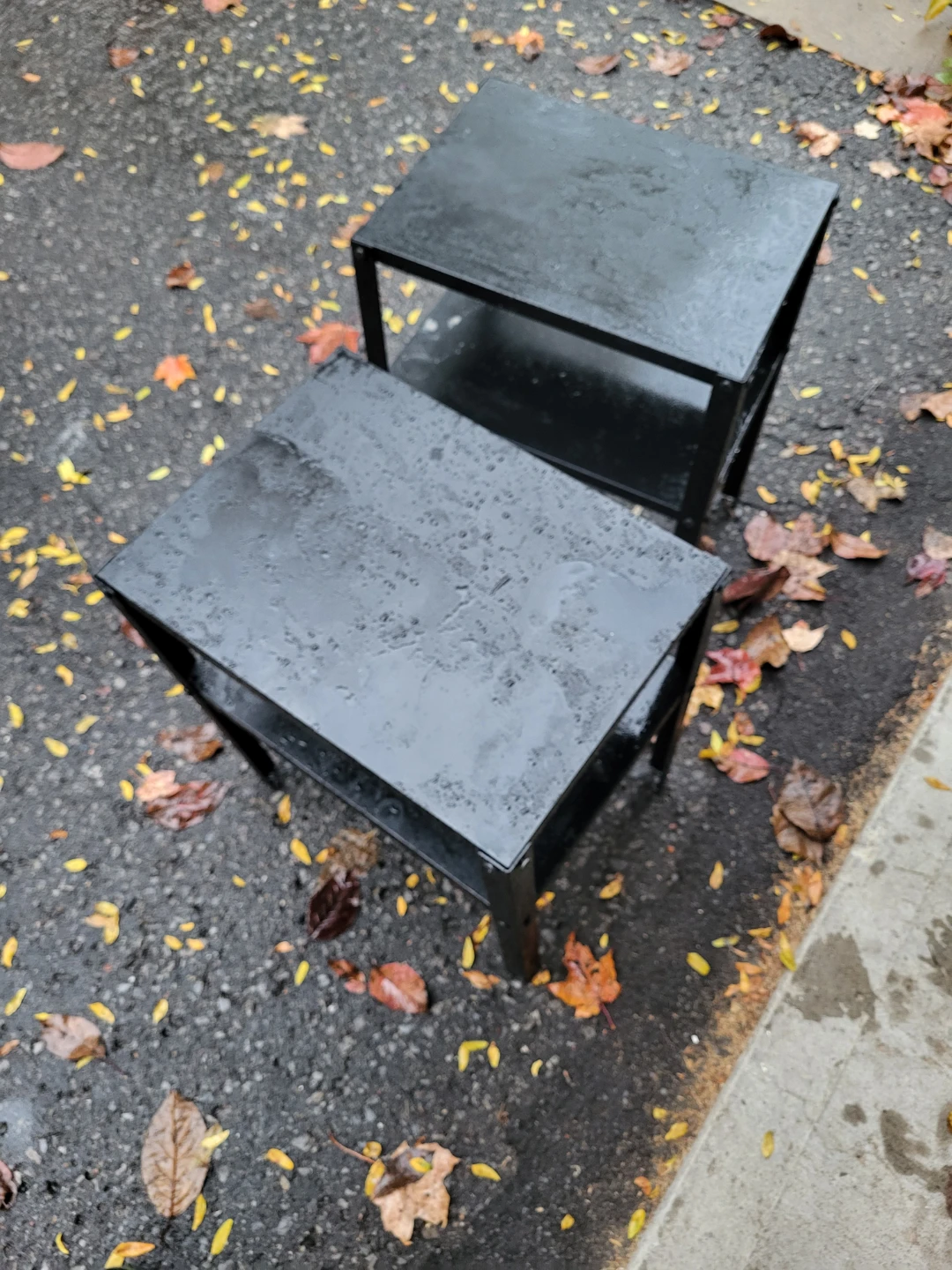 Set of 2 Black Metal Ikea Side Tables - photo 2