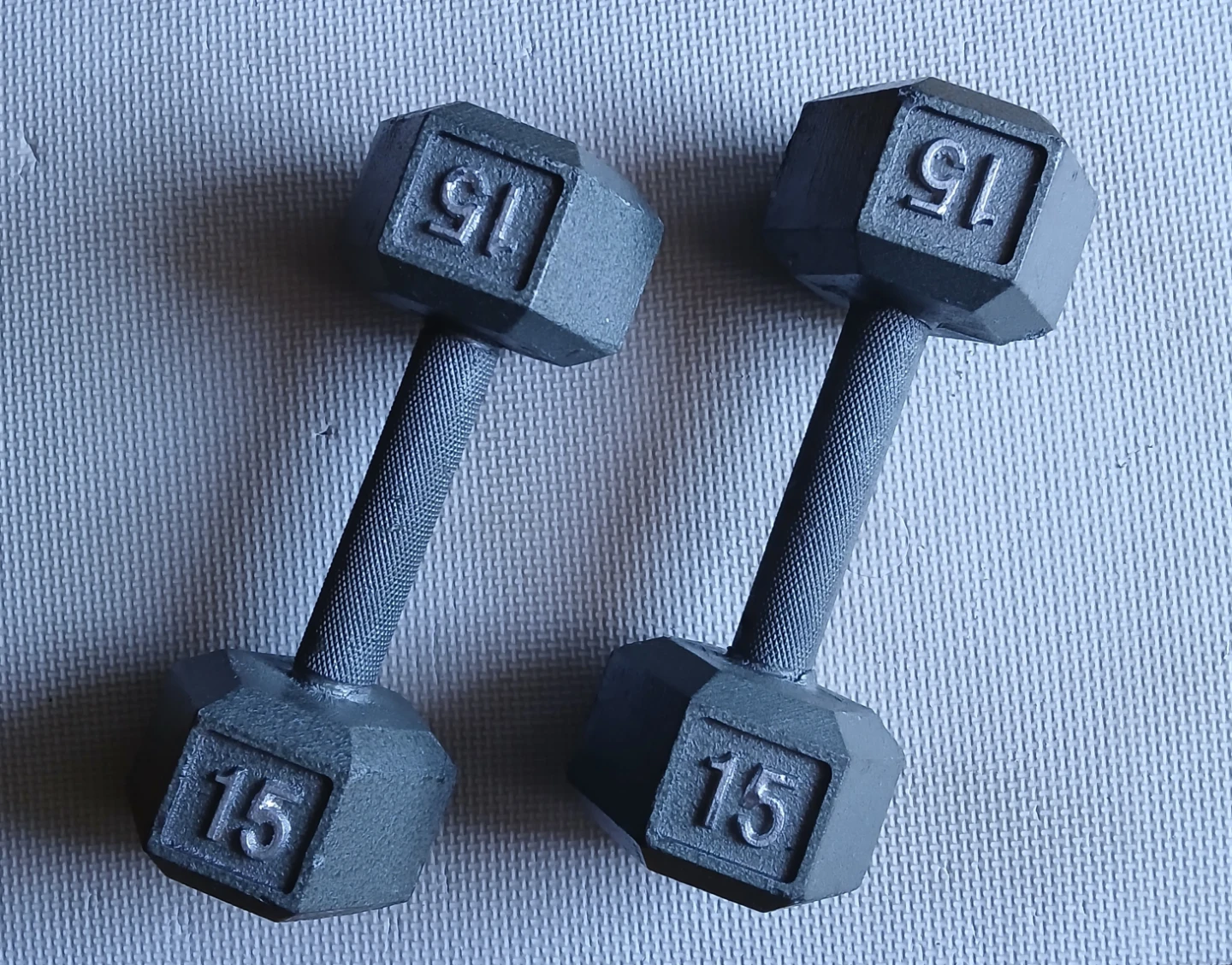 Pair of 15lb Hex Dumbbells