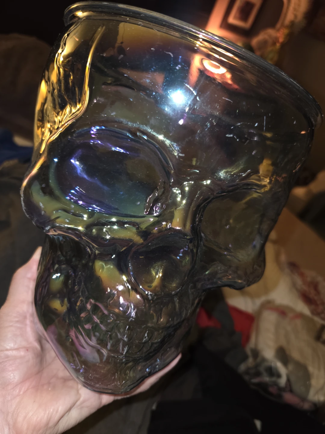 6 Skull head containers iridescent  platic - photo 3