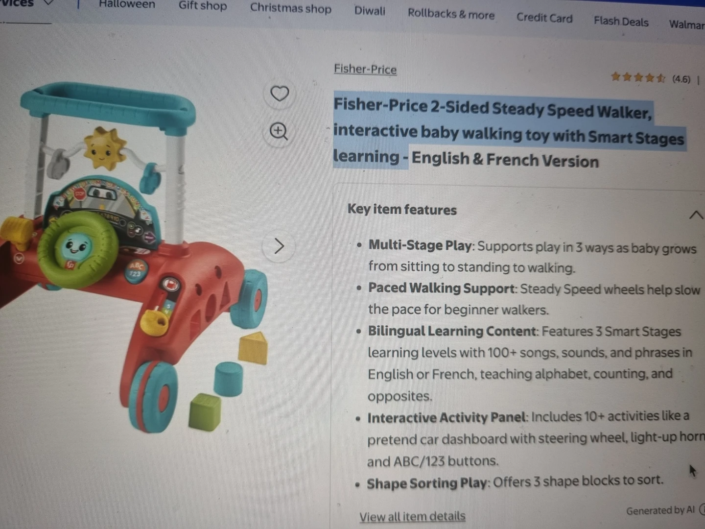 Fisher-Price 2-Sided Steady Speed Baby Walker - photo 2