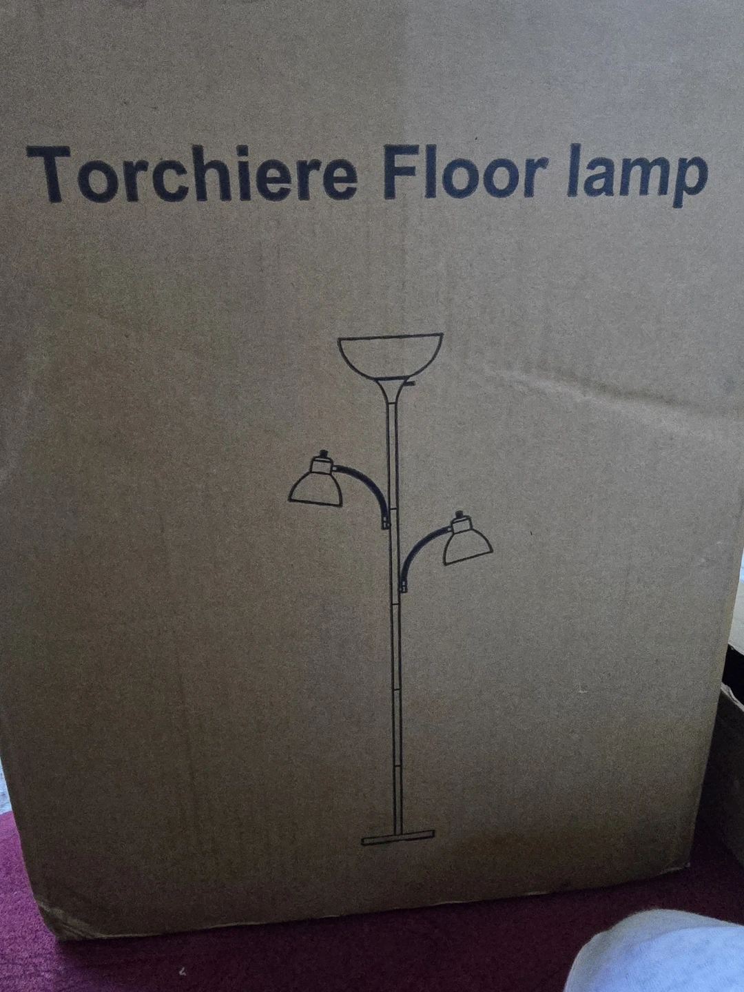 Black Torchiere Floor Lamp with 2 Adjustable Reading Lights - photo 4