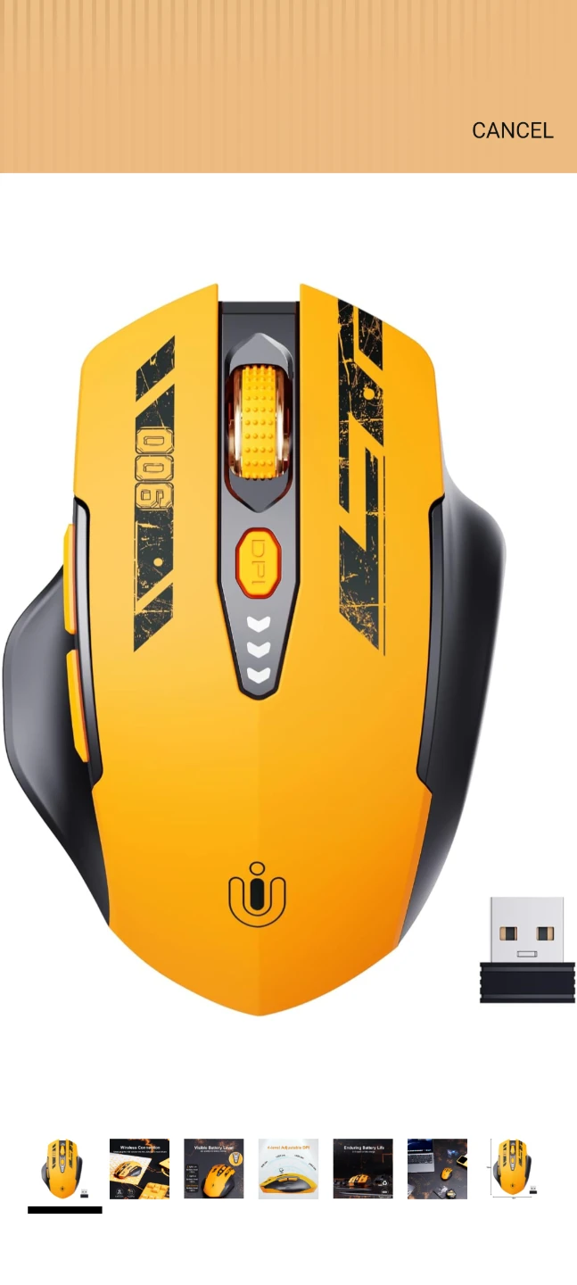 Wireless Gaming Mouse Yellow