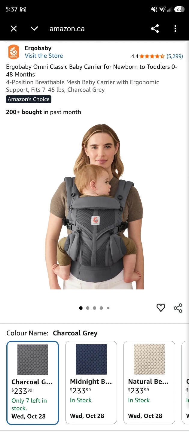 Ergobaby Omni Classic Baby Carrier Charcoal Grey - photo 2