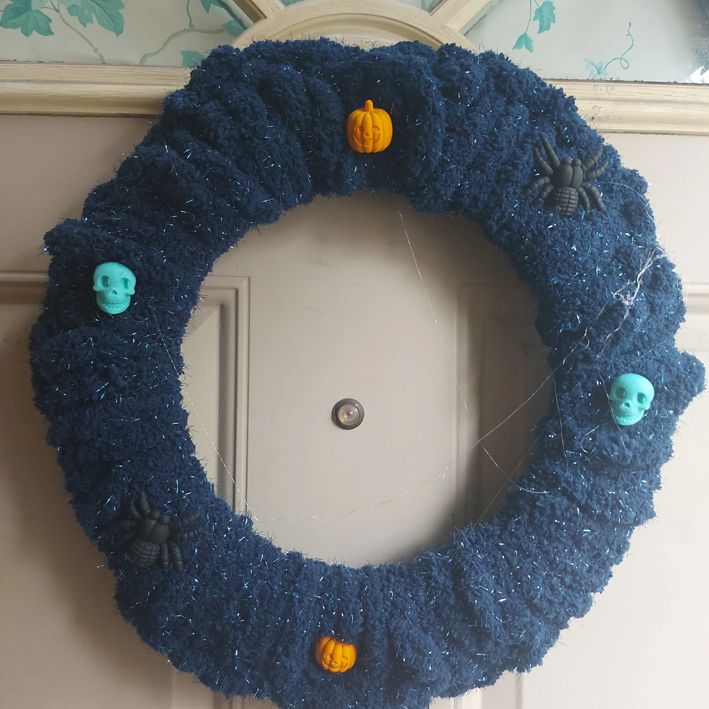 Handmade Halloween Yarn Wreath