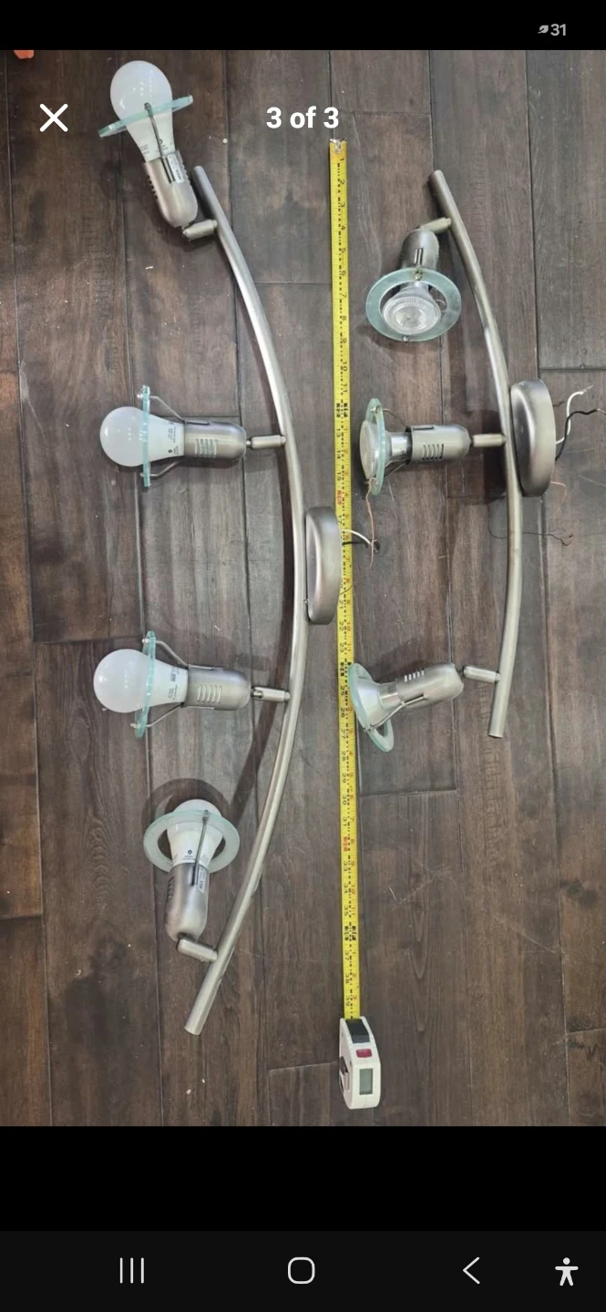 Two Brushed Nickel Ceiling Track Light Fixtures