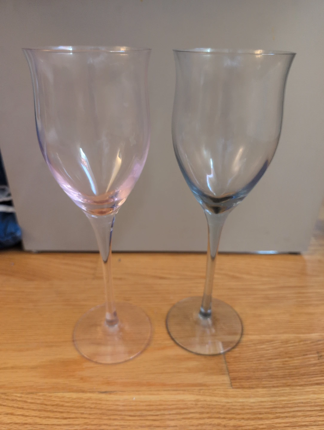 Set of 6 Noritake Blue & Pink Stemmed Wine Glasses – $90 OBO