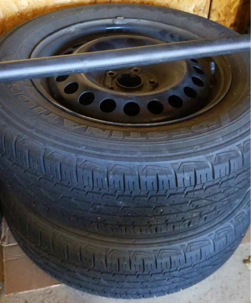 4 Tires on steel rims USED