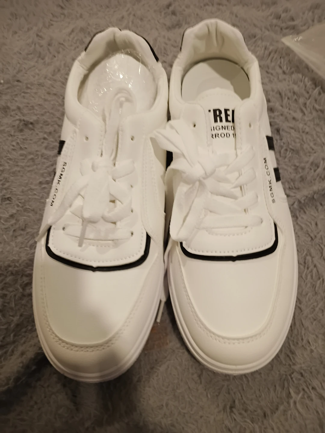 New White Sneakers with Black Accents - photo 2