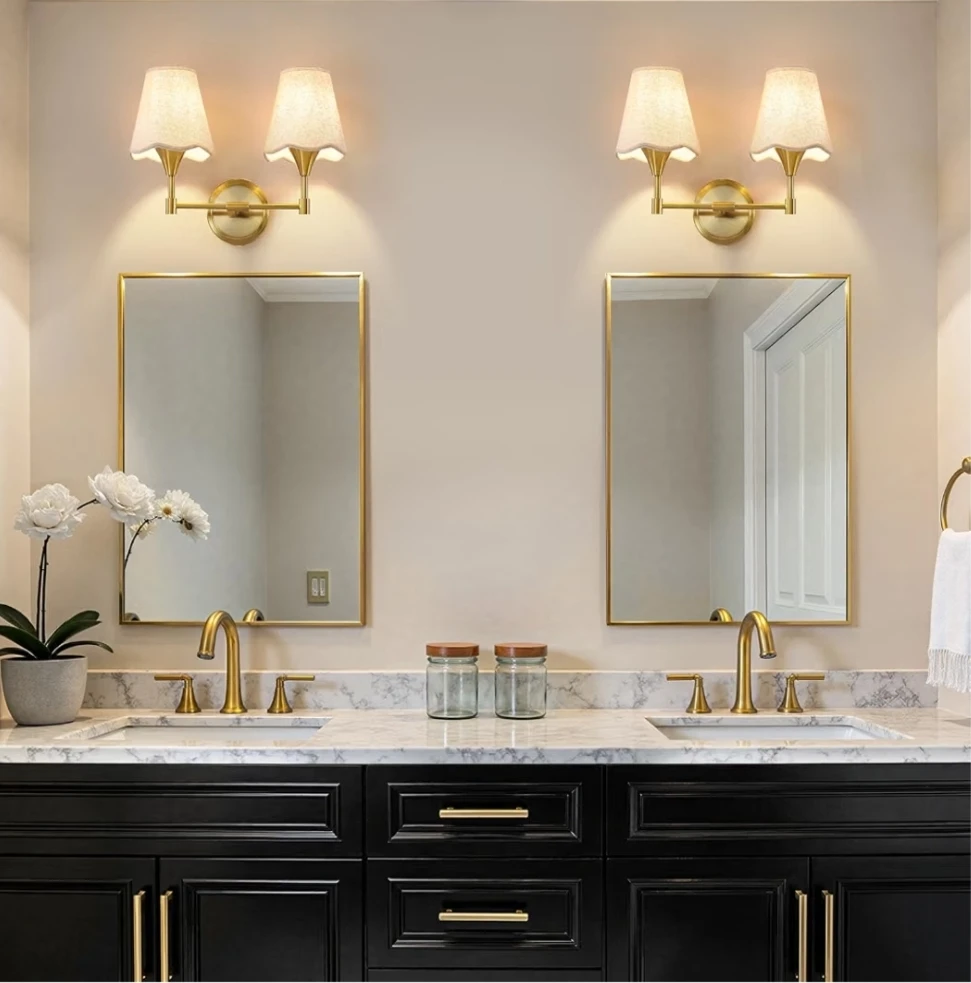 2-Light Brushed Gold Wall Sconce - photo 3