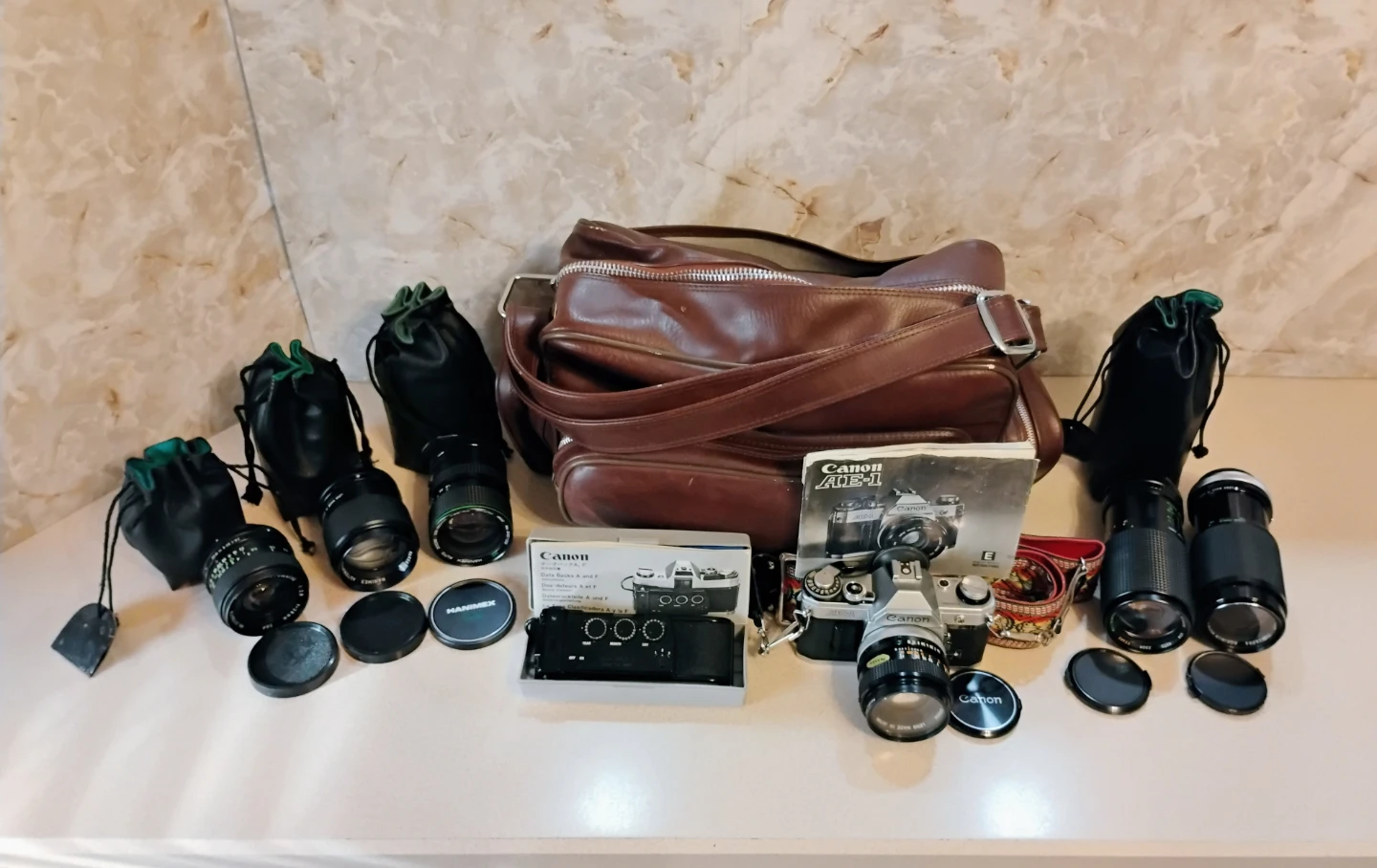 CANON AE-1 35MM CAMERA / LENS / DATA BACK / BAG