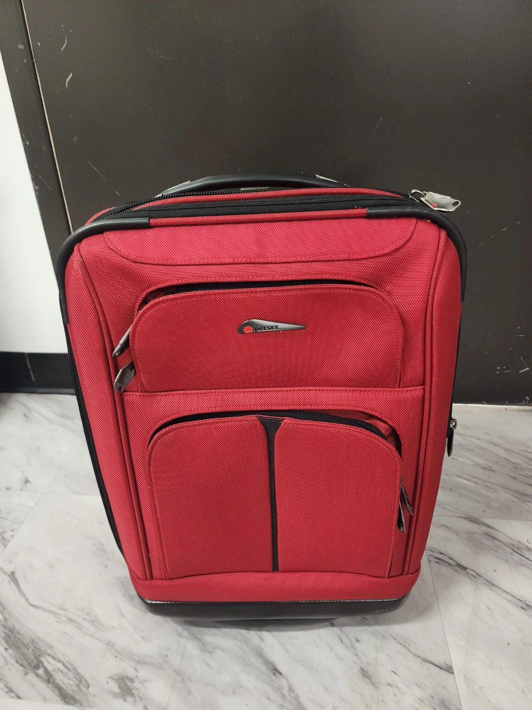 Delsey Red Carry-On Suitcase
