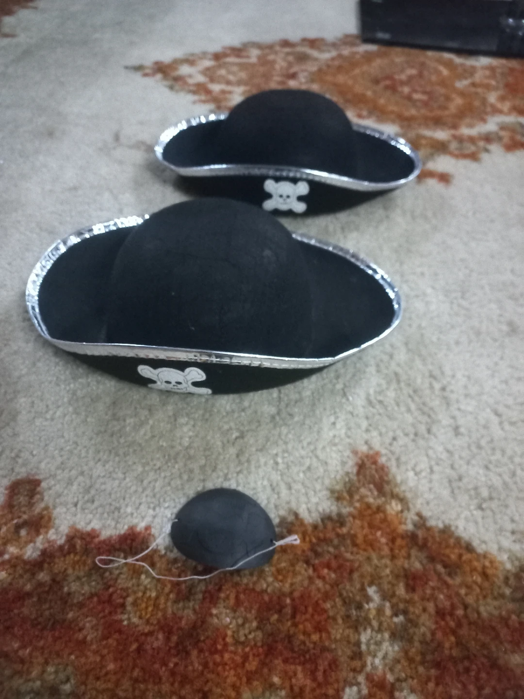 Set of 2 Pirate Hats and one Eye Patch