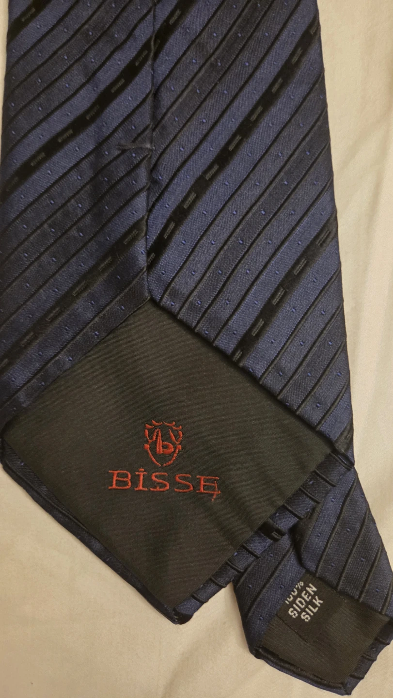Bisse navy blue silk tie - photo 2