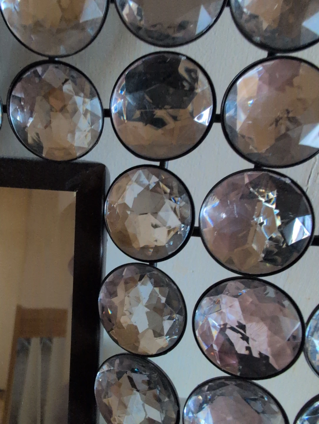 Square Mirror with Rhinestone Embellished Frame - photo 3