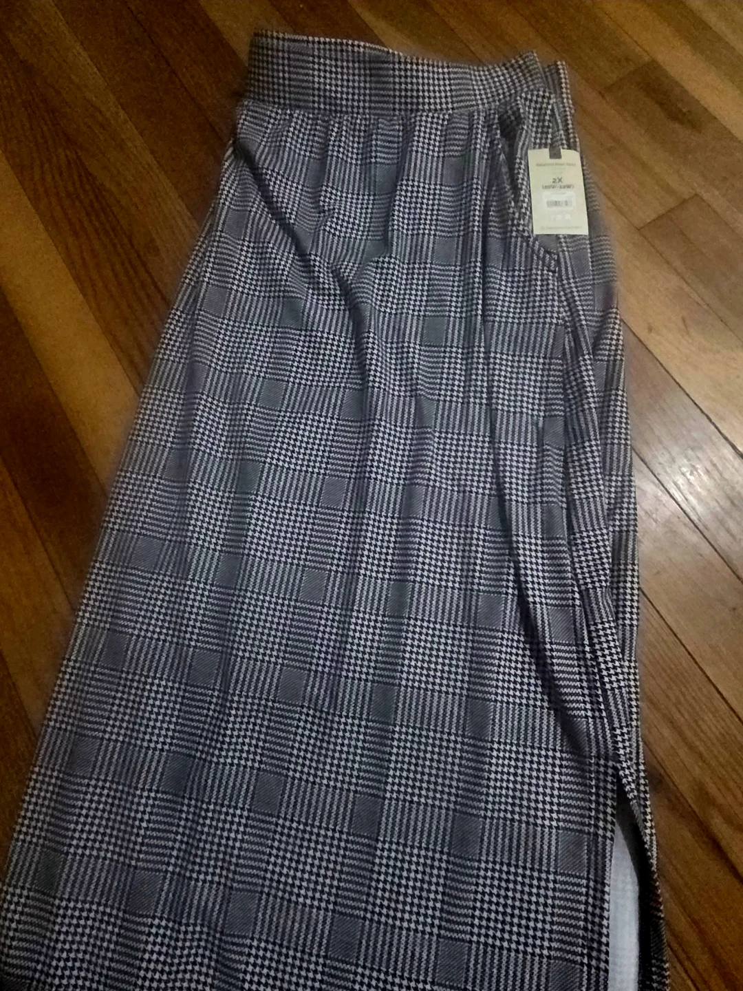 Relaxed Maxi Skirt Plaid 2X (20W-22W)
