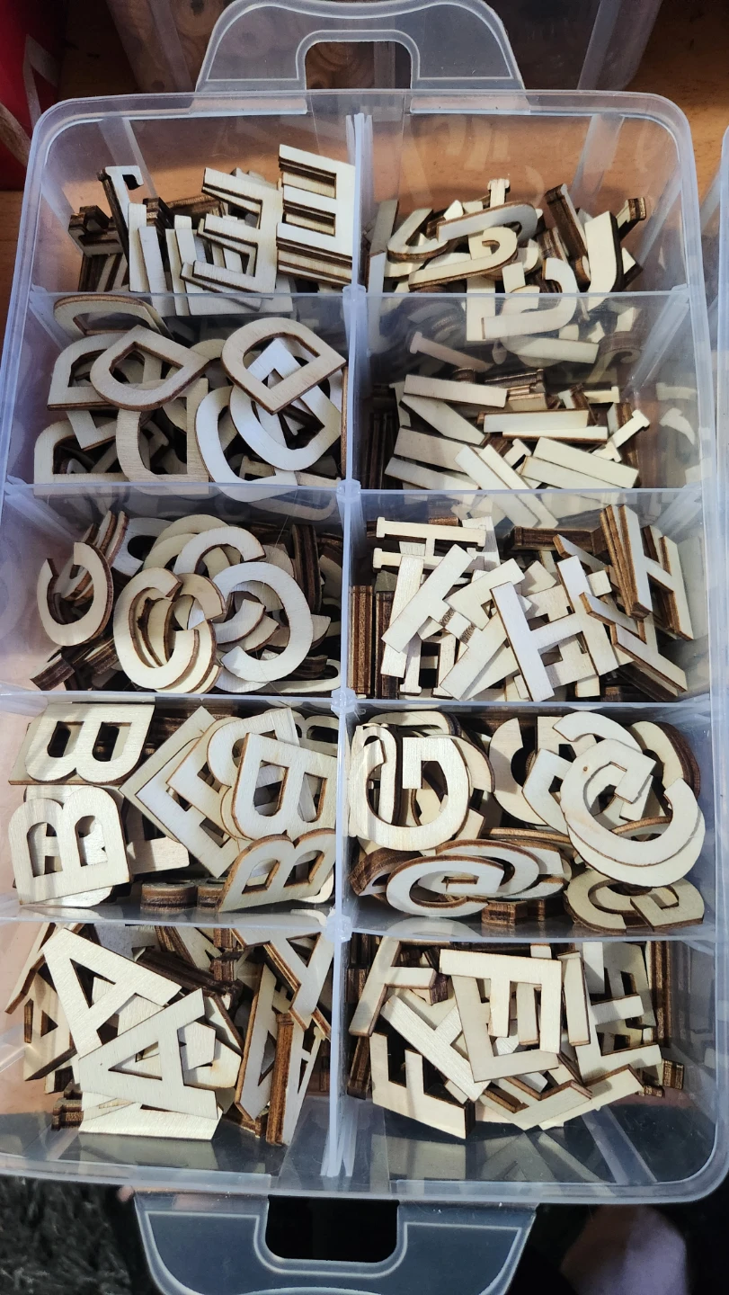 Assorted Wooden Craft Embellishments with Storage Case - photo 2