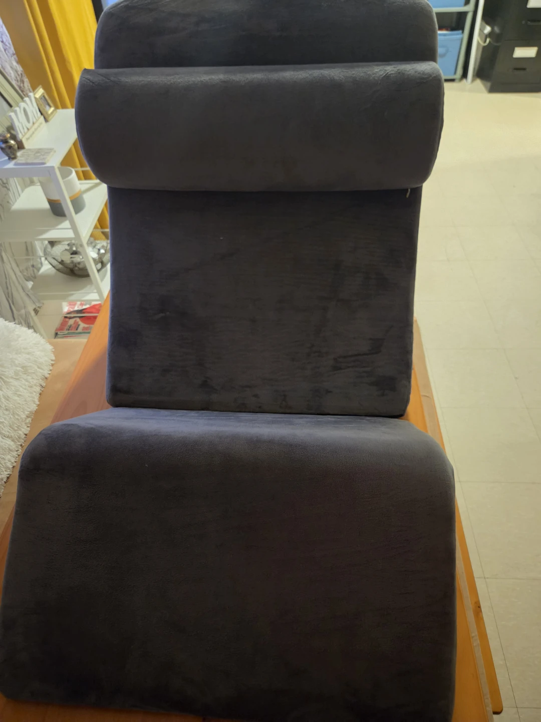 Grey Velvet Orthopaedic Bed Wedge Pillow