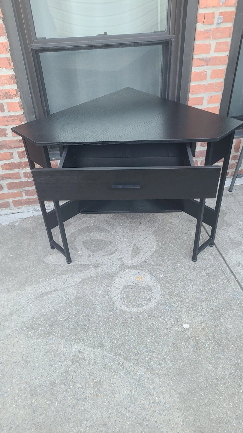 Black Corner Desk with Drawer - photo 4