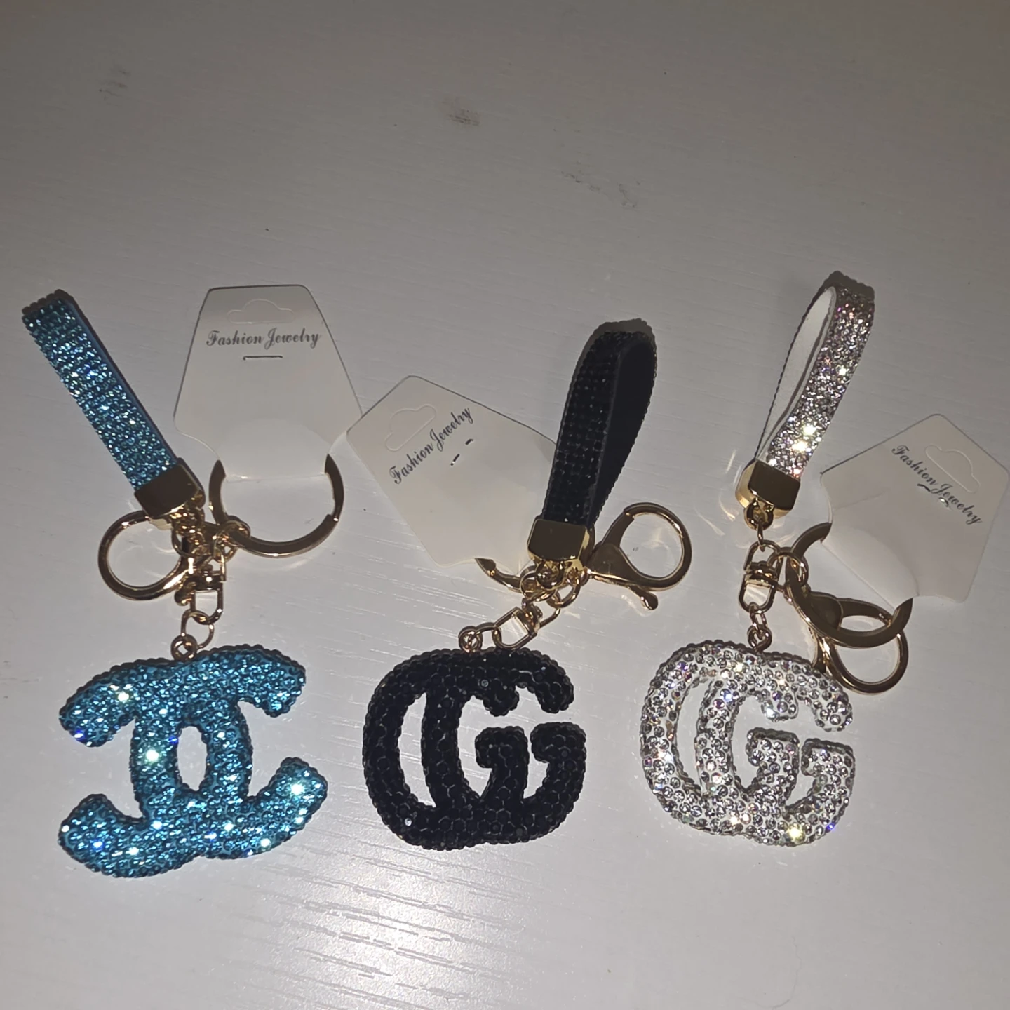 Rhinestone Logo Keychains