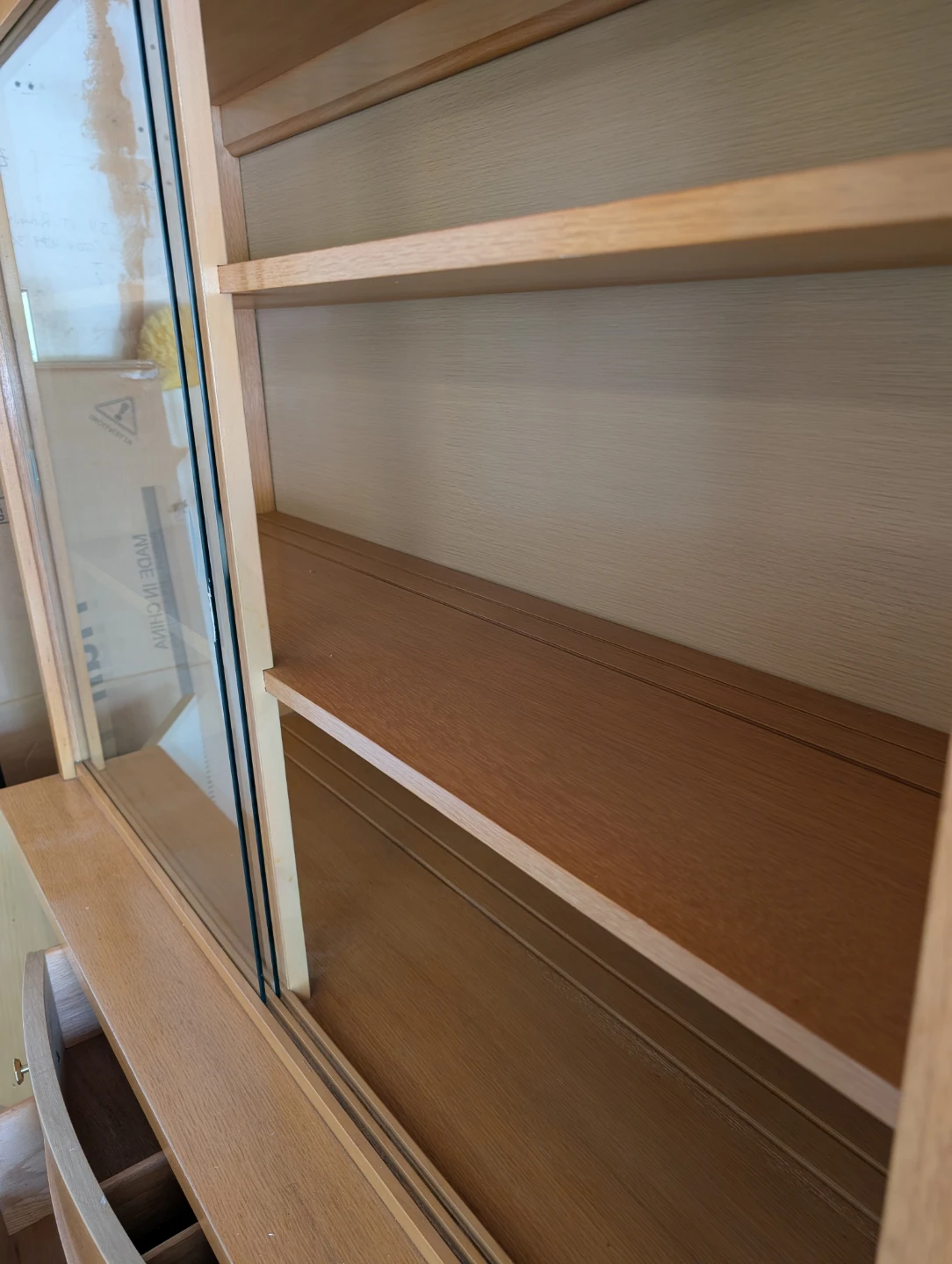 Light Wood Hutch Cabinet with Storage - photo 3