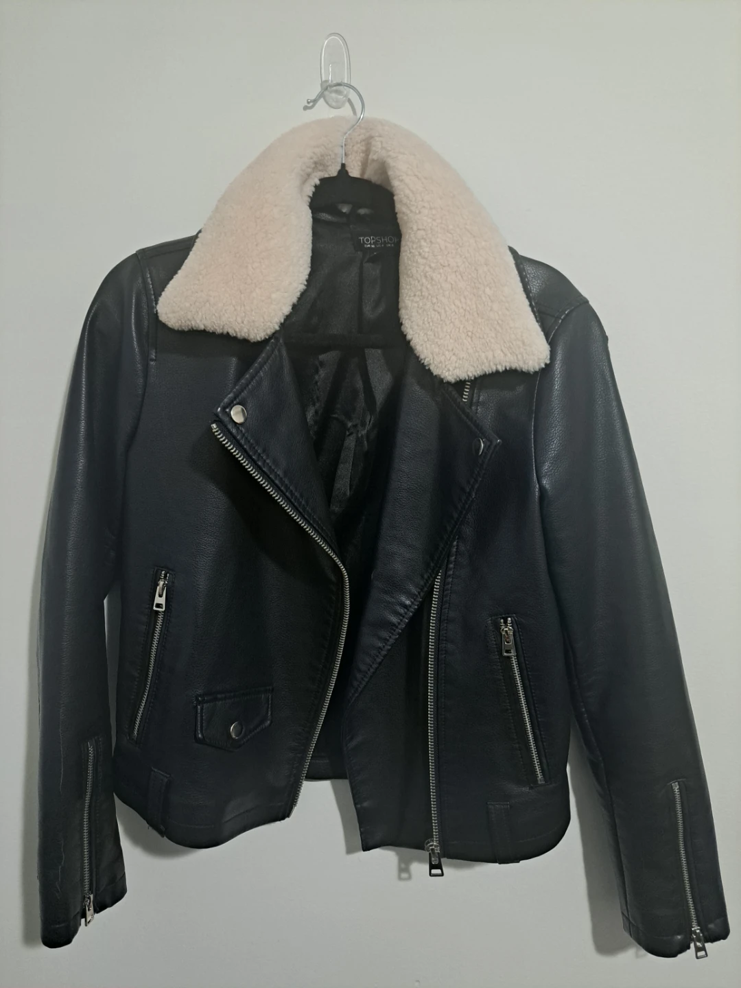 Topshop Faux Leather Moto Jacket - Size S - Open to Offers - photo 3