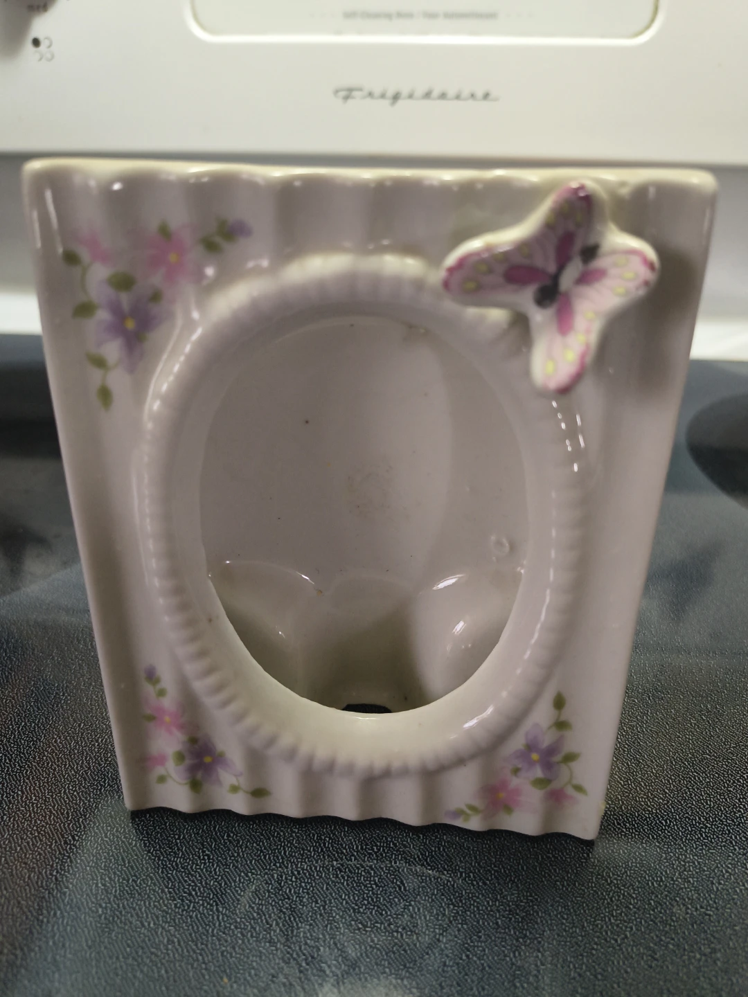Vintage Ceramic Butterfly Floral Picture frame