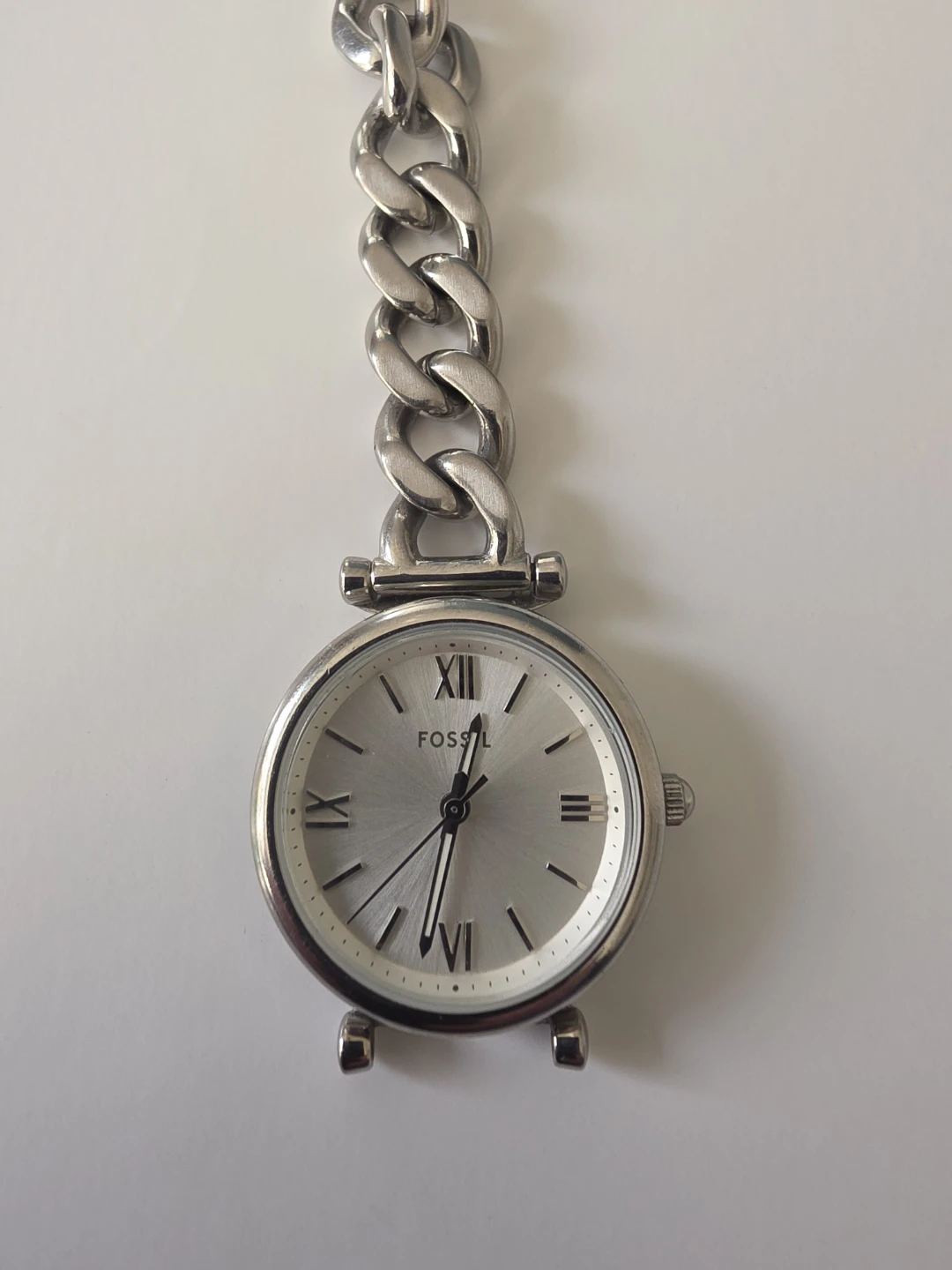 Fossil Silver Curb Chain Watch - photo 2