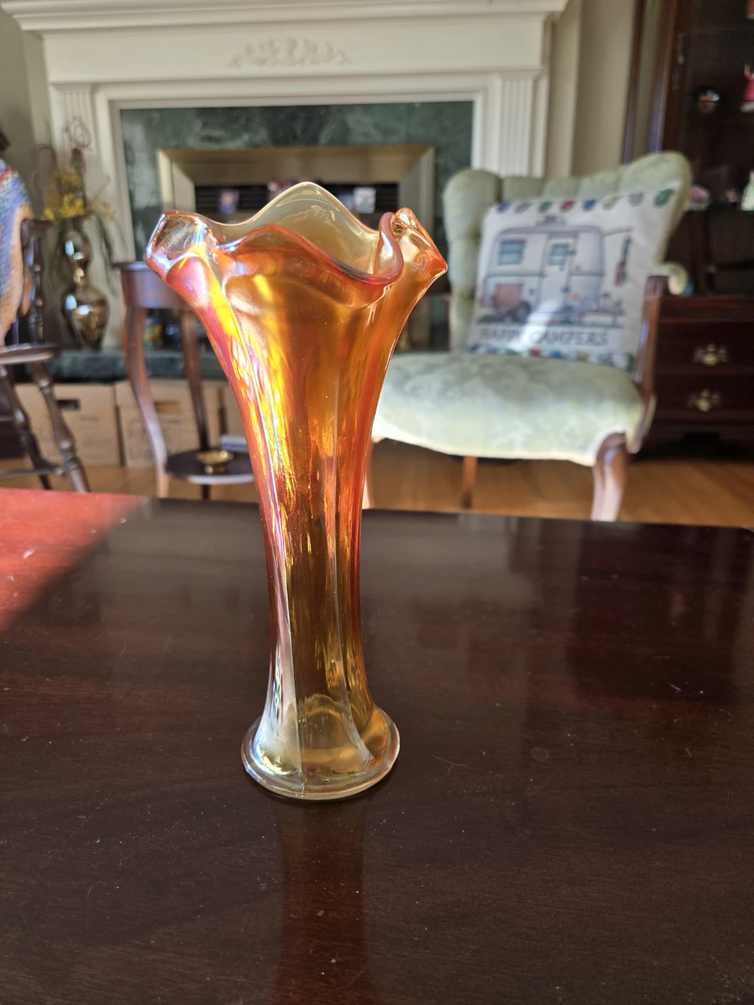 Antique Northwood Swung Vase - "Thin Rib" Pattern c.1910