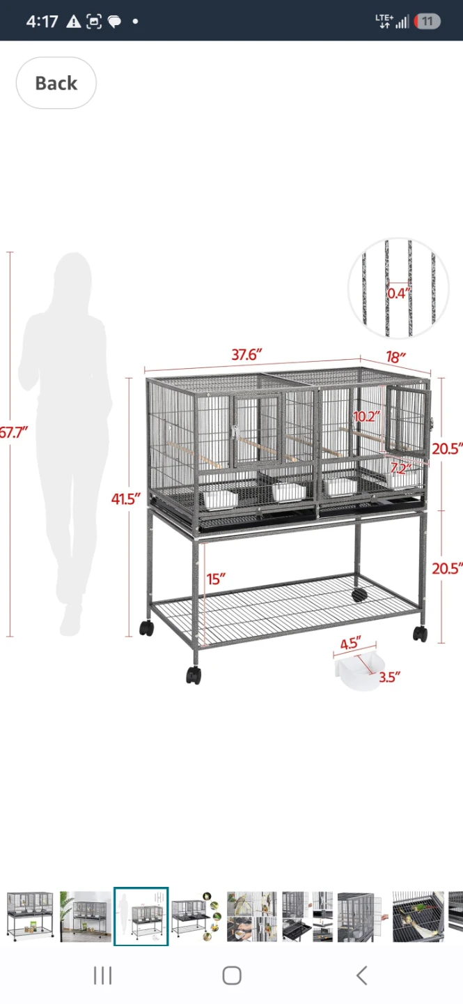 Double bird cage with divider . - photo 2