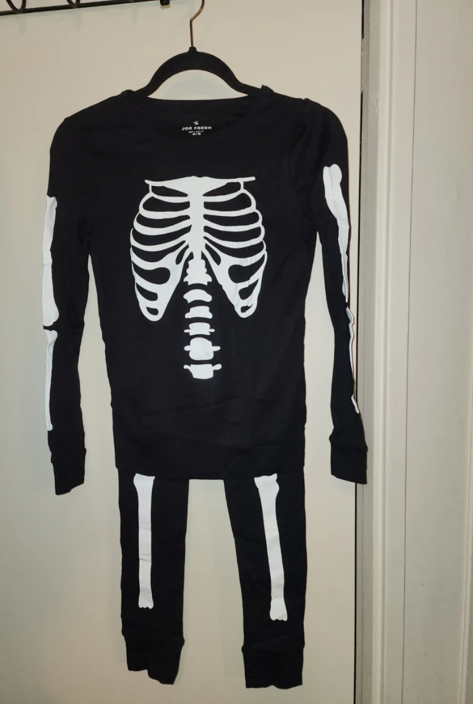 Joe Fresh Kids Skeleton Halloween PJ Costume Sizes 10-12/14-16