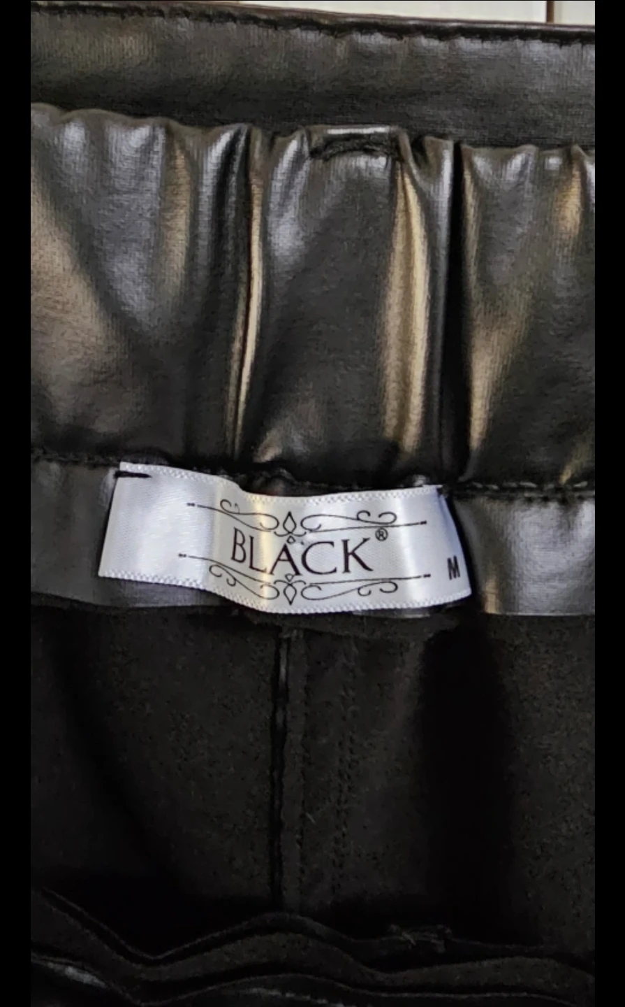 Black Faux Leather Shorts with Belt - photo 4