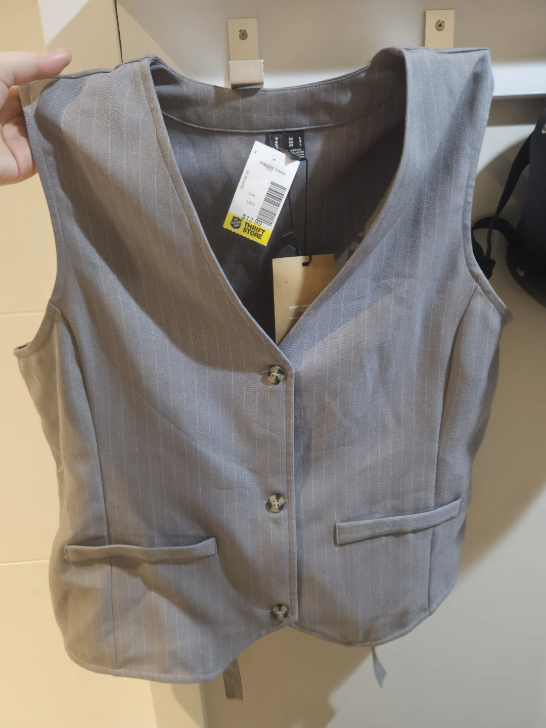Moda Pinstripe Vest Grey