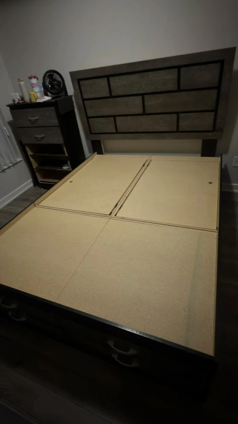 Storage bed with headboard