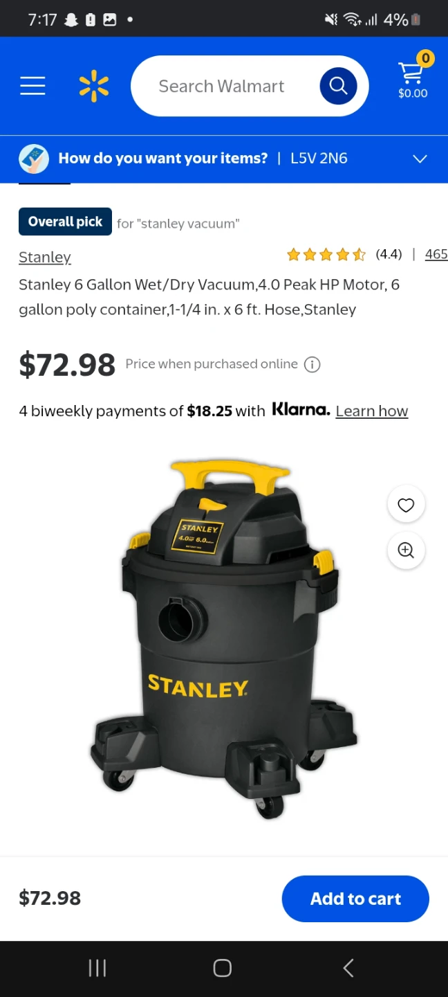 Stanley 6 Gallon Wet/Dry Vacuum, - photo 2