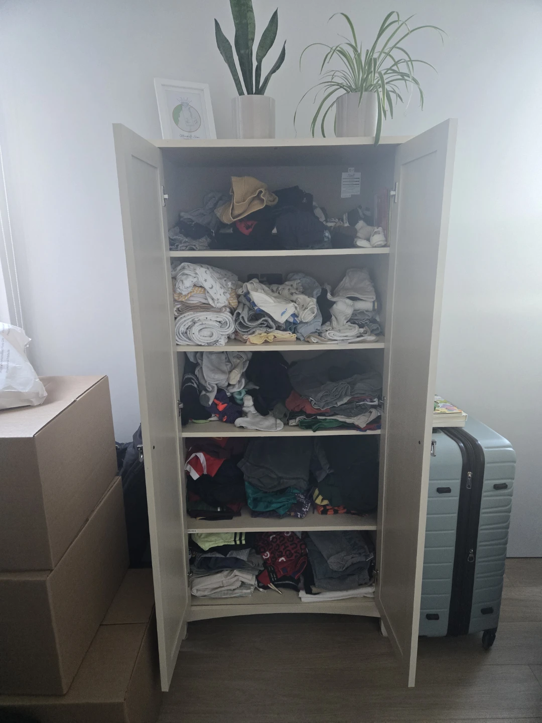 Off-White Tall Storage Cabinet - photo 2