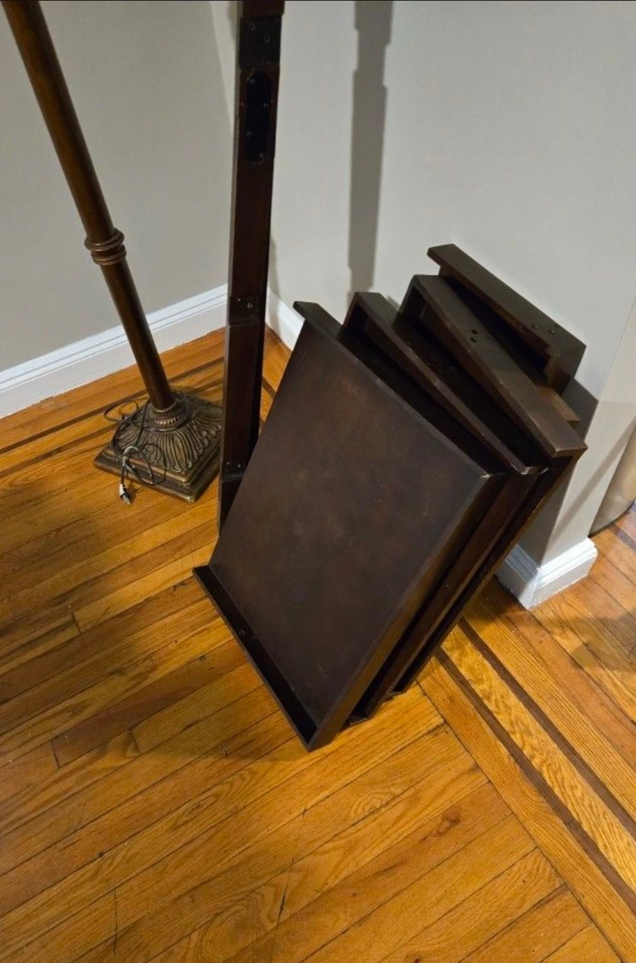 Dark Brown Wood Ladder Shelf - photo 2