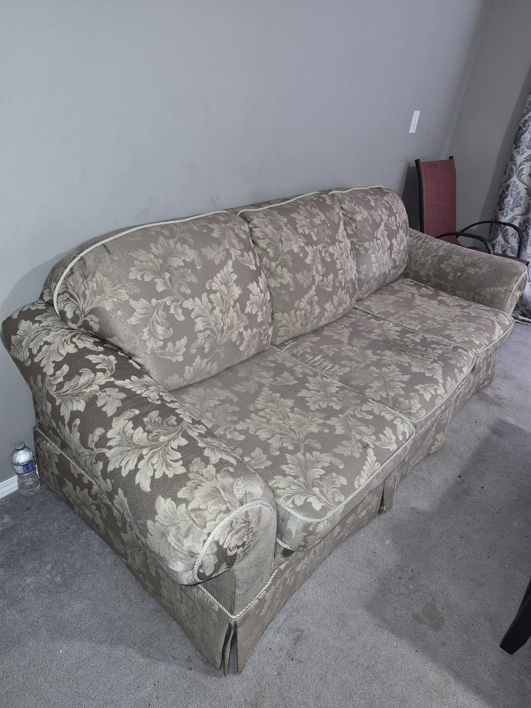 Traditional Floral Sofa & Armchair Set — Beige Damask - photo 2
