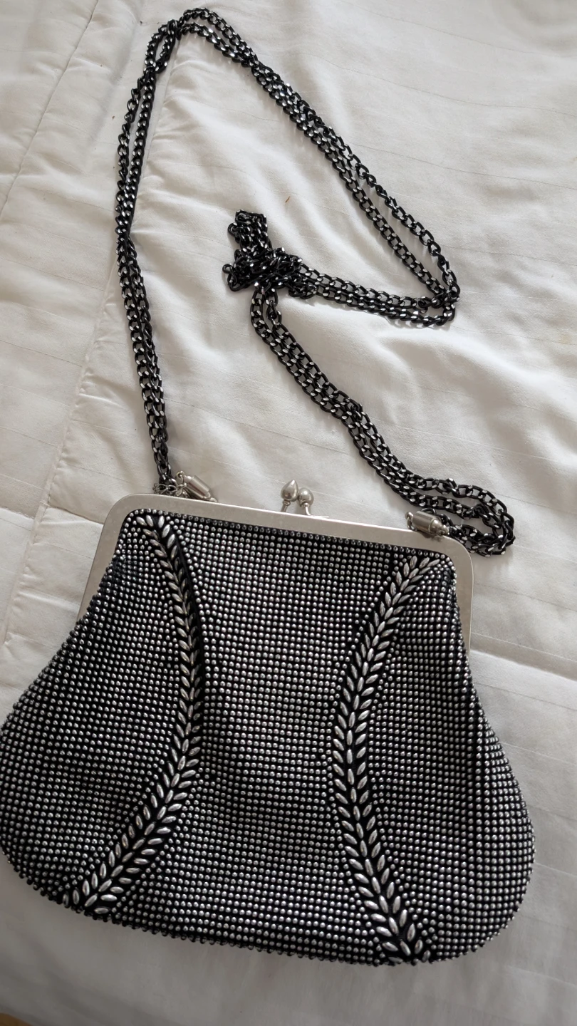 Vintage Black Studded Evening Bag