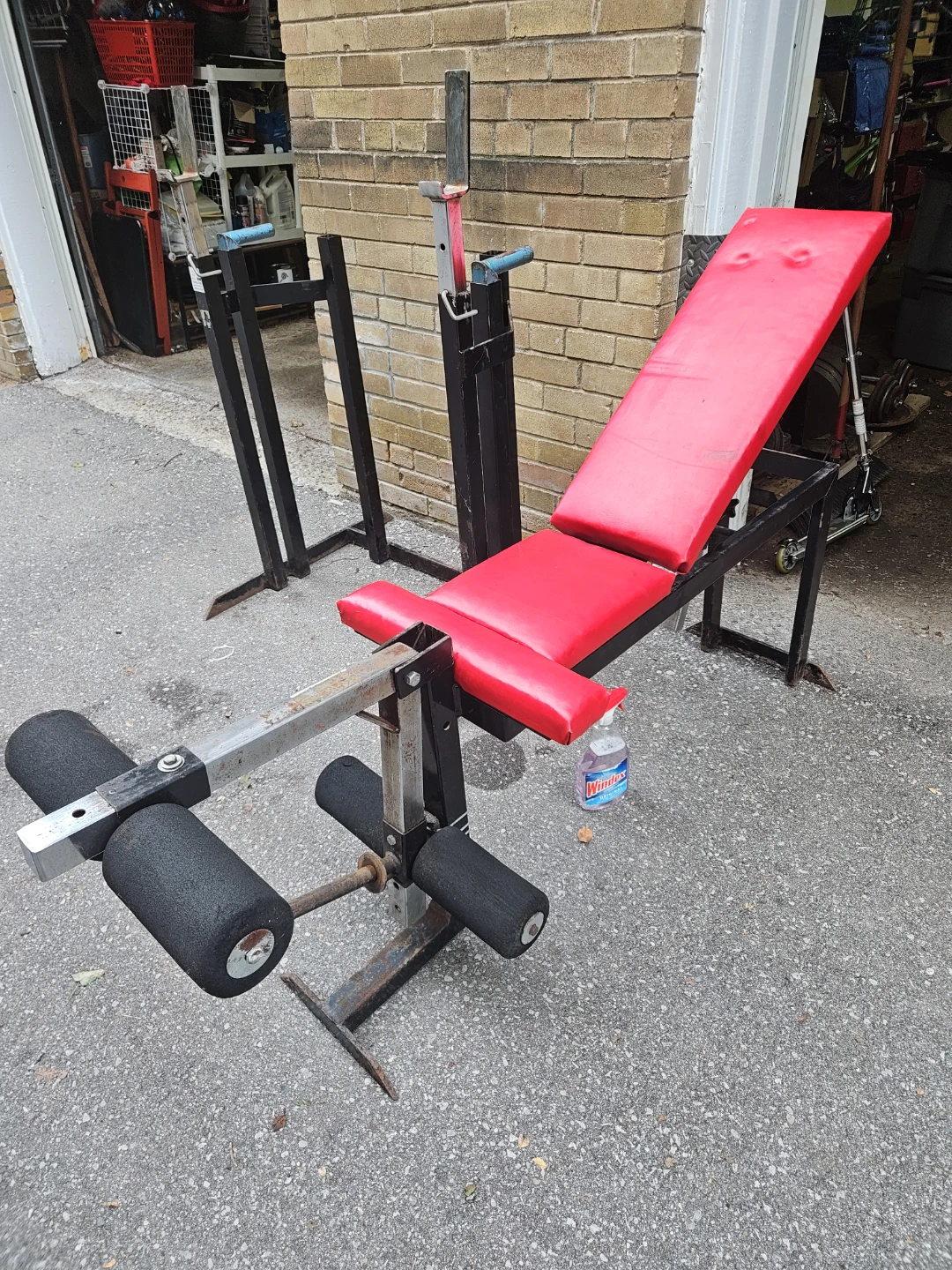 Weight Bench with Leg Extensionand Squats and Dip Rack